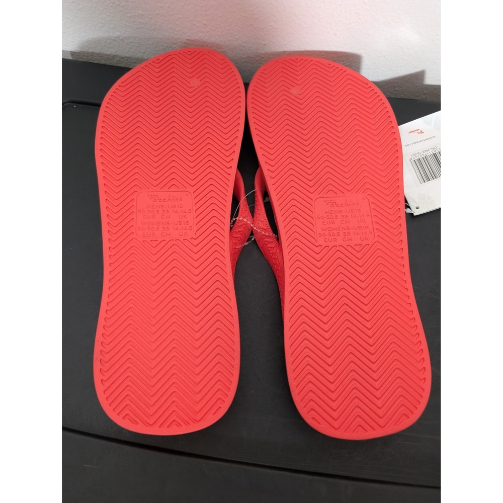 Archies Arch Support Men 15 Flip Flops Coral Red Orthotic Sandals NEW Recovery - Picture 11 of 12